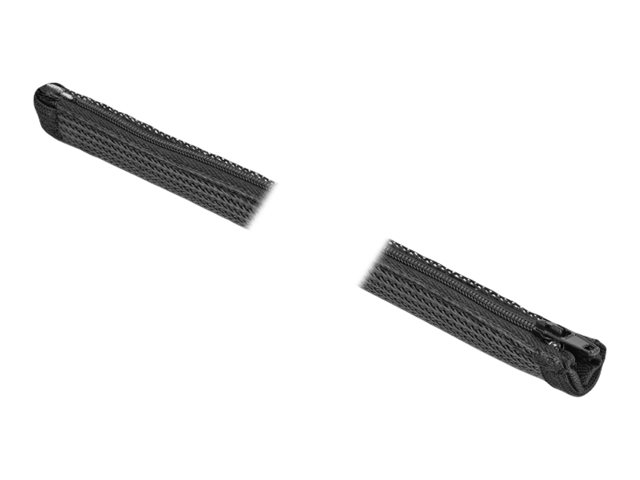 Delock Braided Sleeve with zip fastener heat-resistant 2m Sort