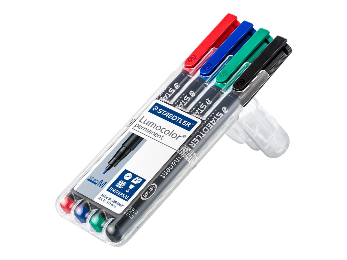 STAEDTLER Lumocolor 317 Markør Sort Blå Grøn Rød