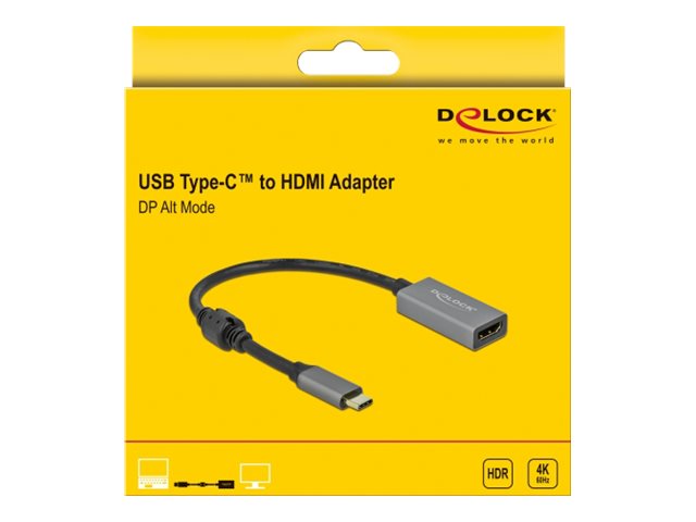Delock Videoadapter 20cm Sort Grå
