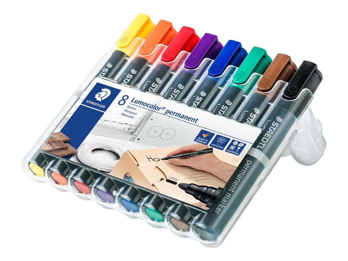 STAEDTLER Lumocolor 352 Markør Sort Blå Brun Grøn Orange Lilla Rød Gul
