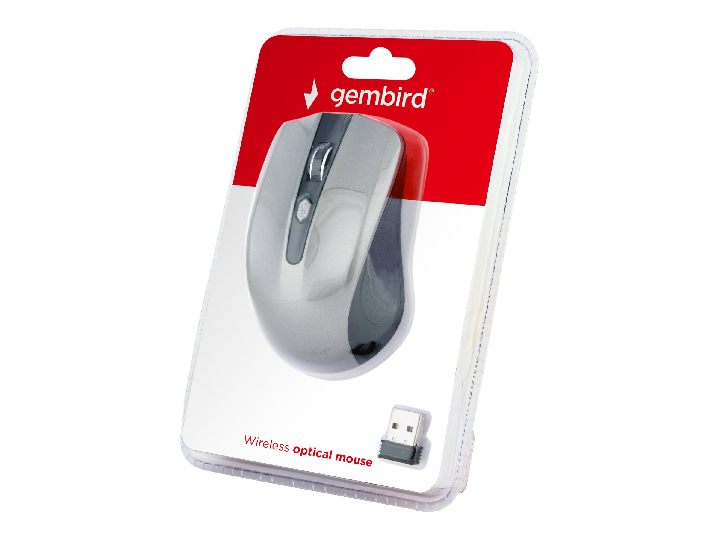 Gembird MUSW-4B-04-BG Optisk Trådløs Sort Grå