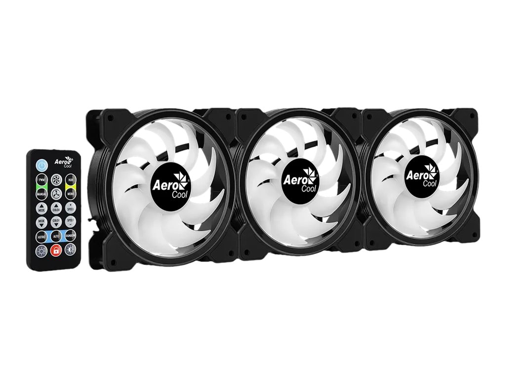 AeroCool Saturn 12F ARGB Pro Systemkabinetblæsersæt 1-pack Sort 120 mm