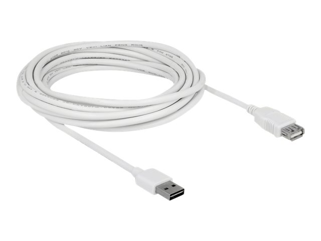 Delock Easy USB forlængerkabel 5m Hvid
