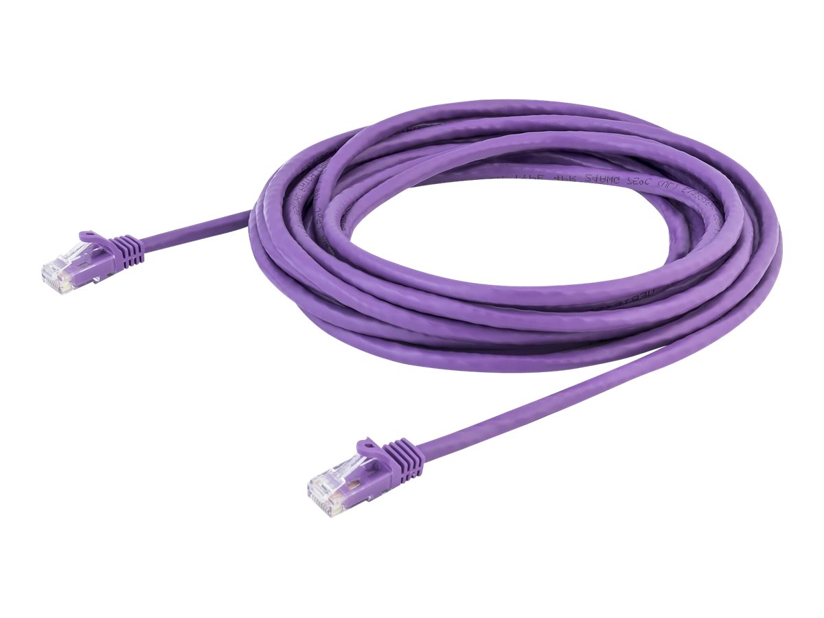 StarTech.com 5m CAT6 Ethernet Cable, 10 Gigabit Snagless RJ45 650MHz 100W PoE Patch Cord, CAT 6 10GbE UTP Network Cable w/Strain Relief, Purple, Fluke Tested/Wiring is UL Certified/TIA - Category 6 - 24AWG (N6PATC5MPL) CAT 6 5m Patchkabel Purple