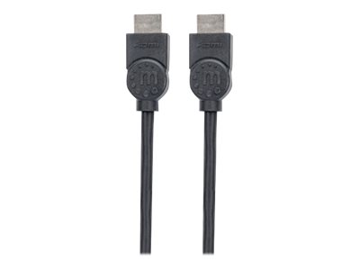 Manhattan HDMI Cable, 4K@30Hz (High Speed), 1.5m, Male to Male, Black, Ultra HD 4k x 2k, Fully Shielded, Gold Plated Contacts, Lifetime Warranty, Polybag HDMI-kabel 1.5m Sort