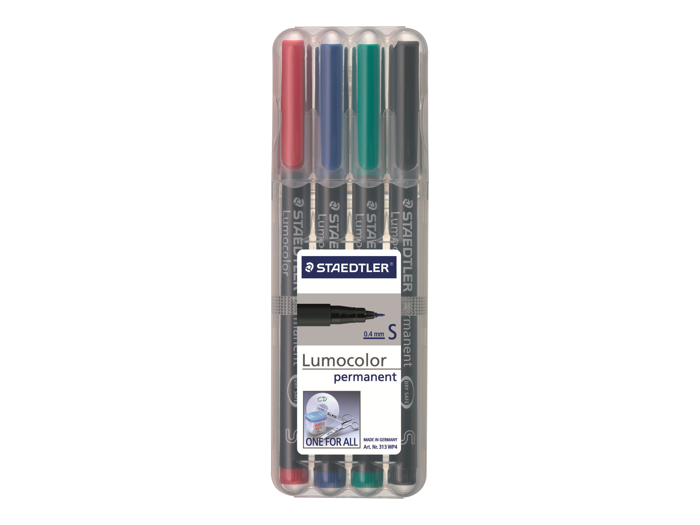 STAEDTLER Lumocolor 313 Markør Sort Blå Grøn Rød