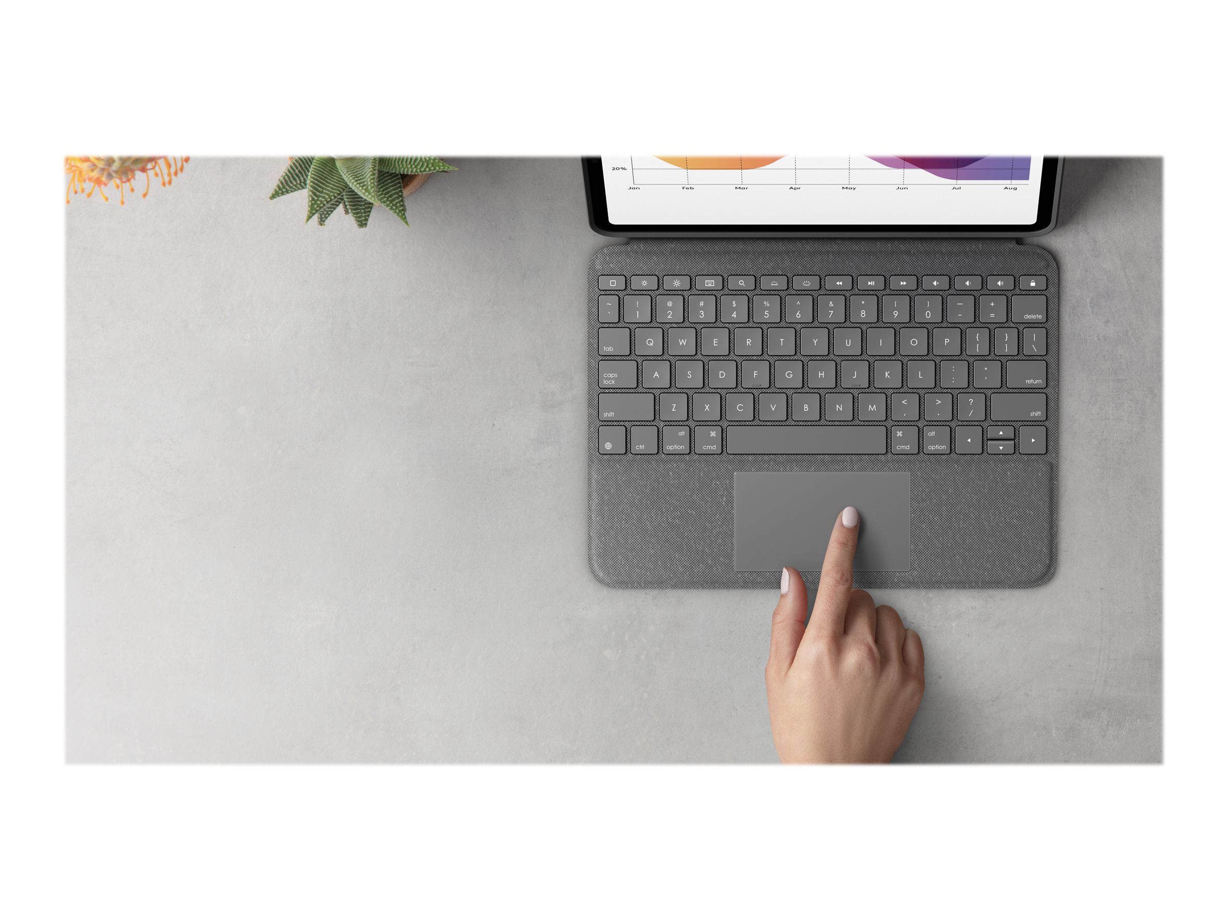 Logitech Folio Touch Tastatur og folio-kasse Ja Kabling Tysk Apple 10.9-inch iPad Air (4. generation, 5. generation)