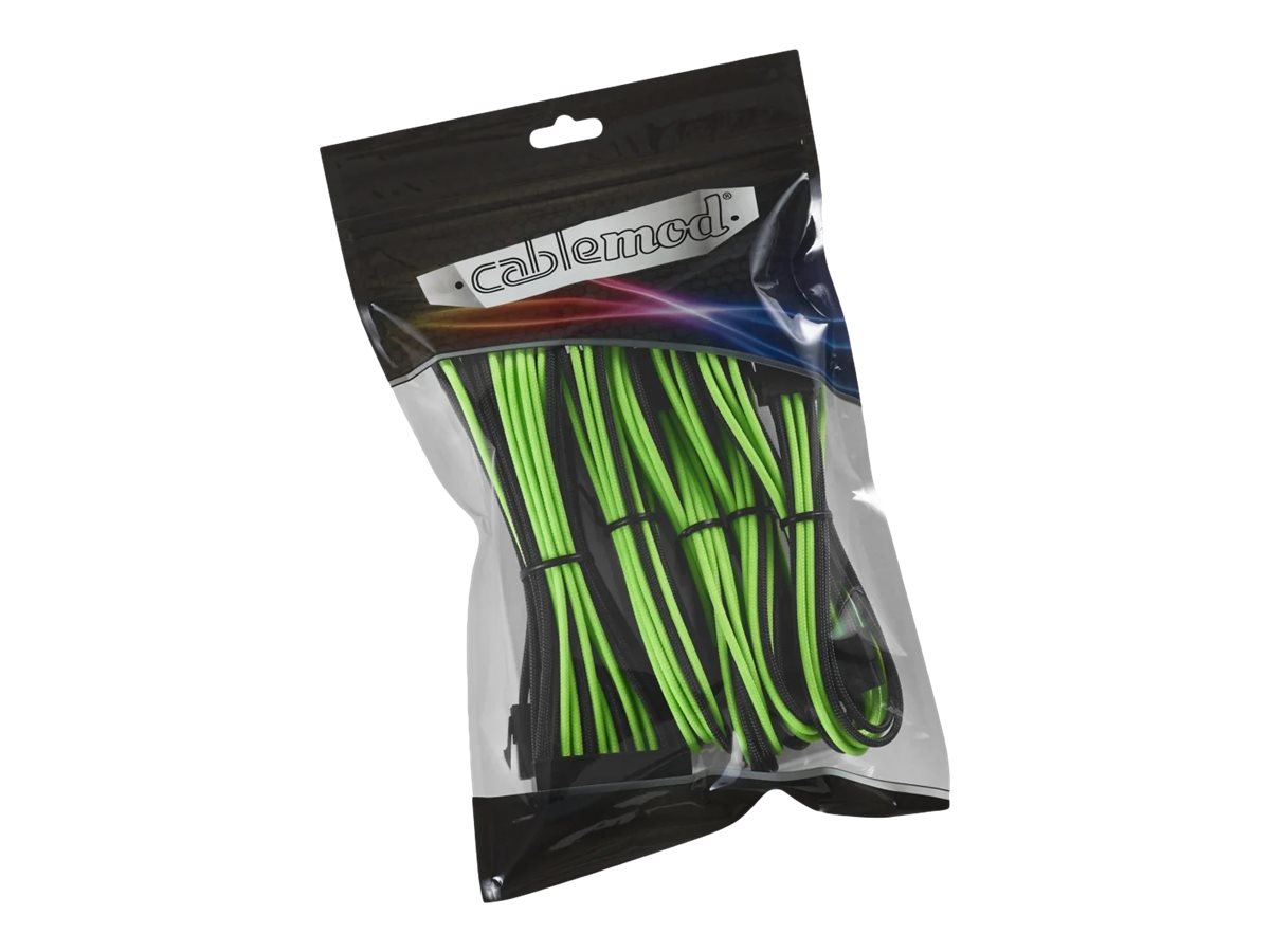CableMod Classic ModMesh 8+6 Series Cable Extension Kit Strømkabelpakke Sort Grøn
