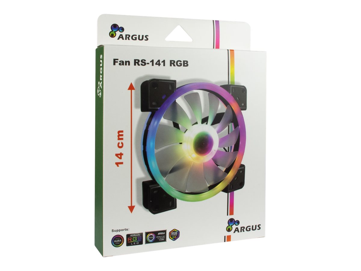 Argus RS-141 RGB Fan 1-pack Sort 140 mm