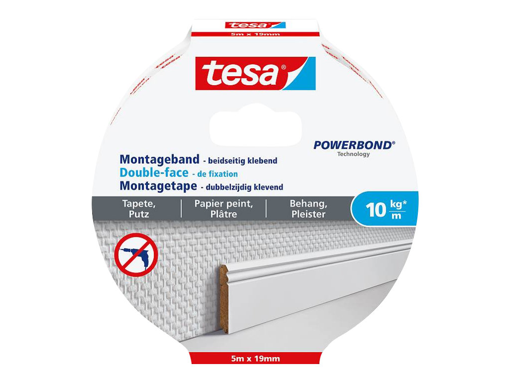 Tesa Powerbond Hvid Dobbeltsidet tape