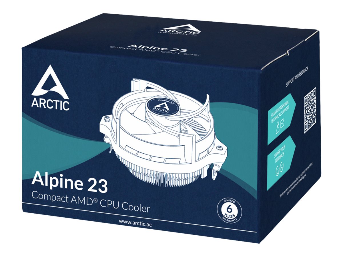 ARCTIC Alpine 23 Processor-køler 1-pack Sort Hvid 90 mm