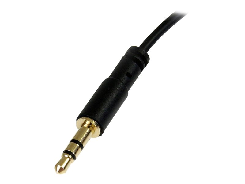 StarTech.com 1 ft. (0.3 m) Right Angle 3.5 mm Audio Cable - 3.5mm Slim Audio Cable - Right Angle - Male/Male - Aux Cable (MU1MMSRA) Audiokabel 30cm Sort