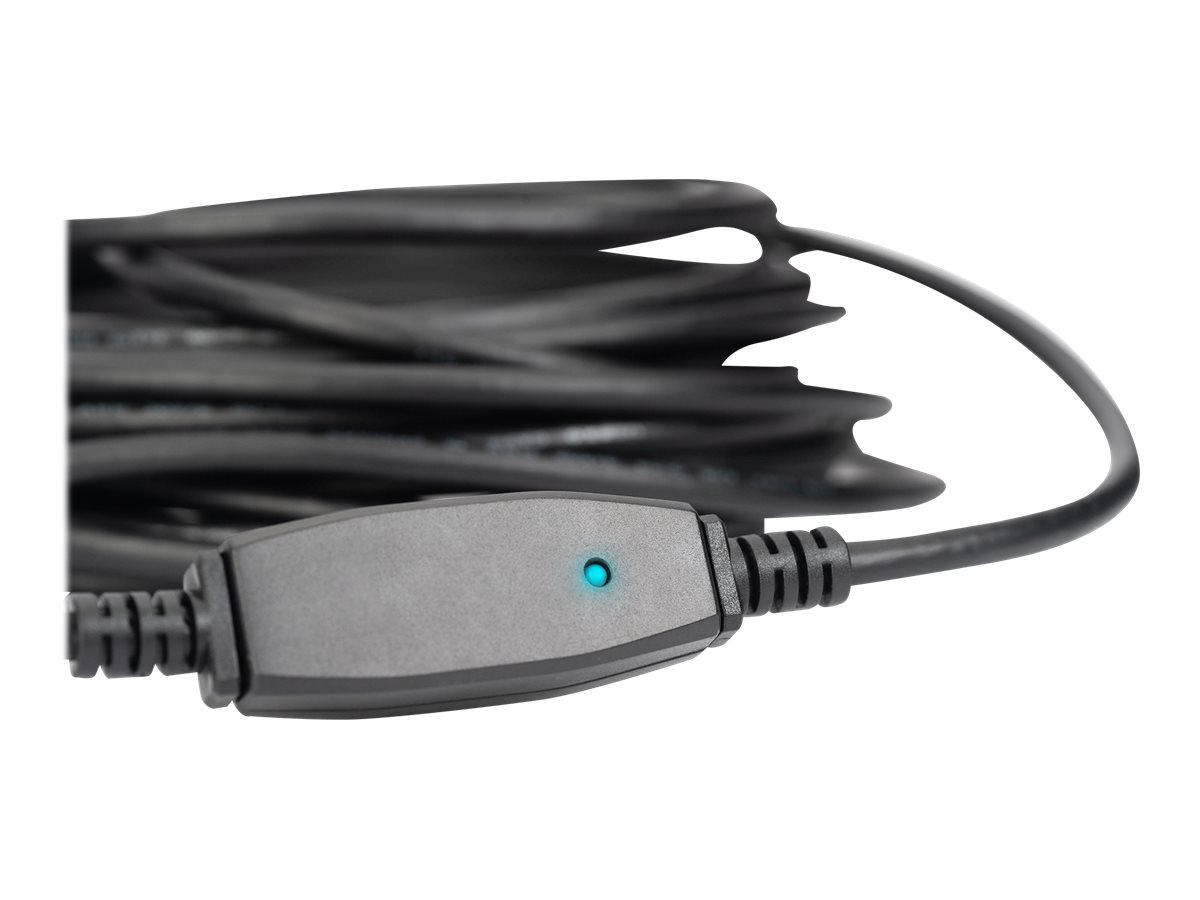 DIGITUS USB 3.0 USB forlængerkabel 15m Sort