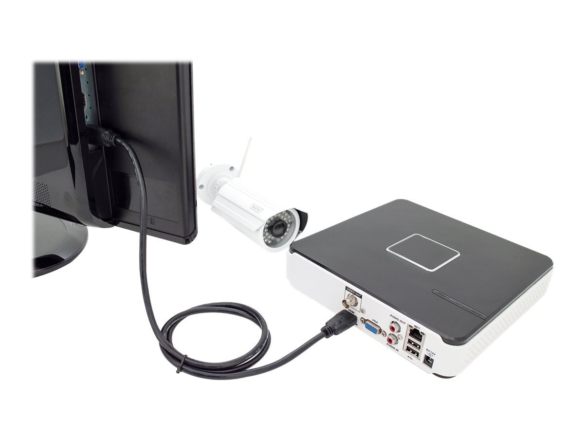 DIGITUS HDMI-kabel med Ethernet 3m Sort