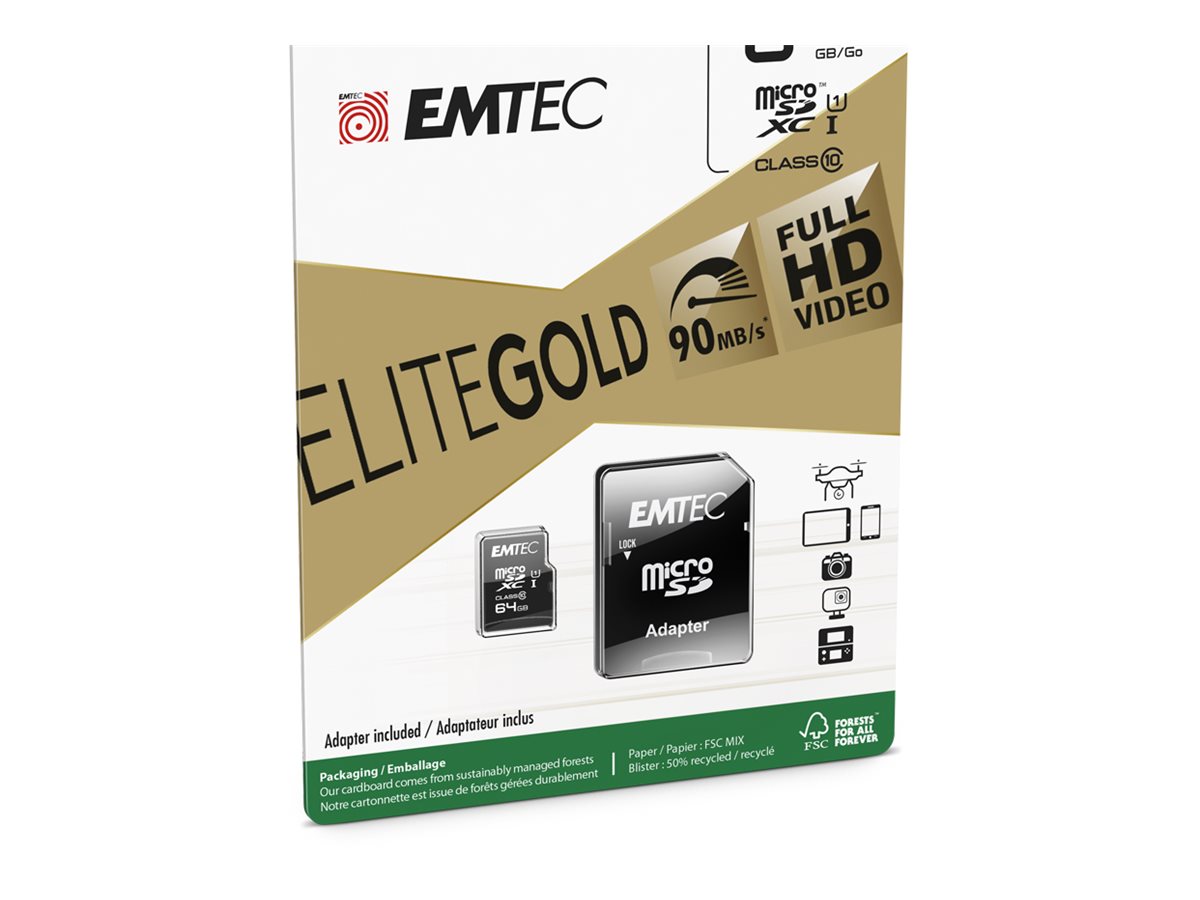 EMTEC Gold+ microSD 64GB 85MB/s