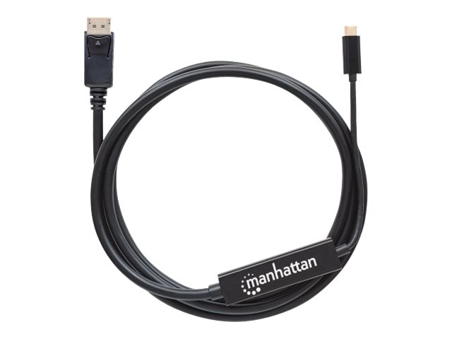 Manhattan USB-C to DisplayPort Cable, 4K@60Hz, 2m, Male to Male, Black, Three Year Warranty, Polybag DisplayPort kabel 2m Sort