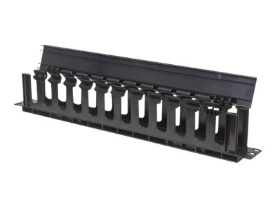 Intellinet 19 Cable Management Panel, 19 Rackmount Cable Manager, 1U, Cover, Black Administrationspanel til stativkabler med dække Sort