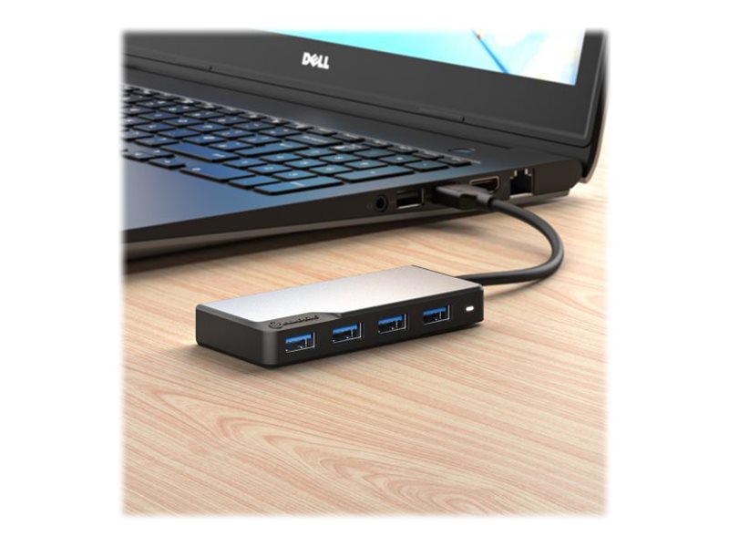 Alogic USB-A Fusion SWIFT 4-in-1 Hub Grå