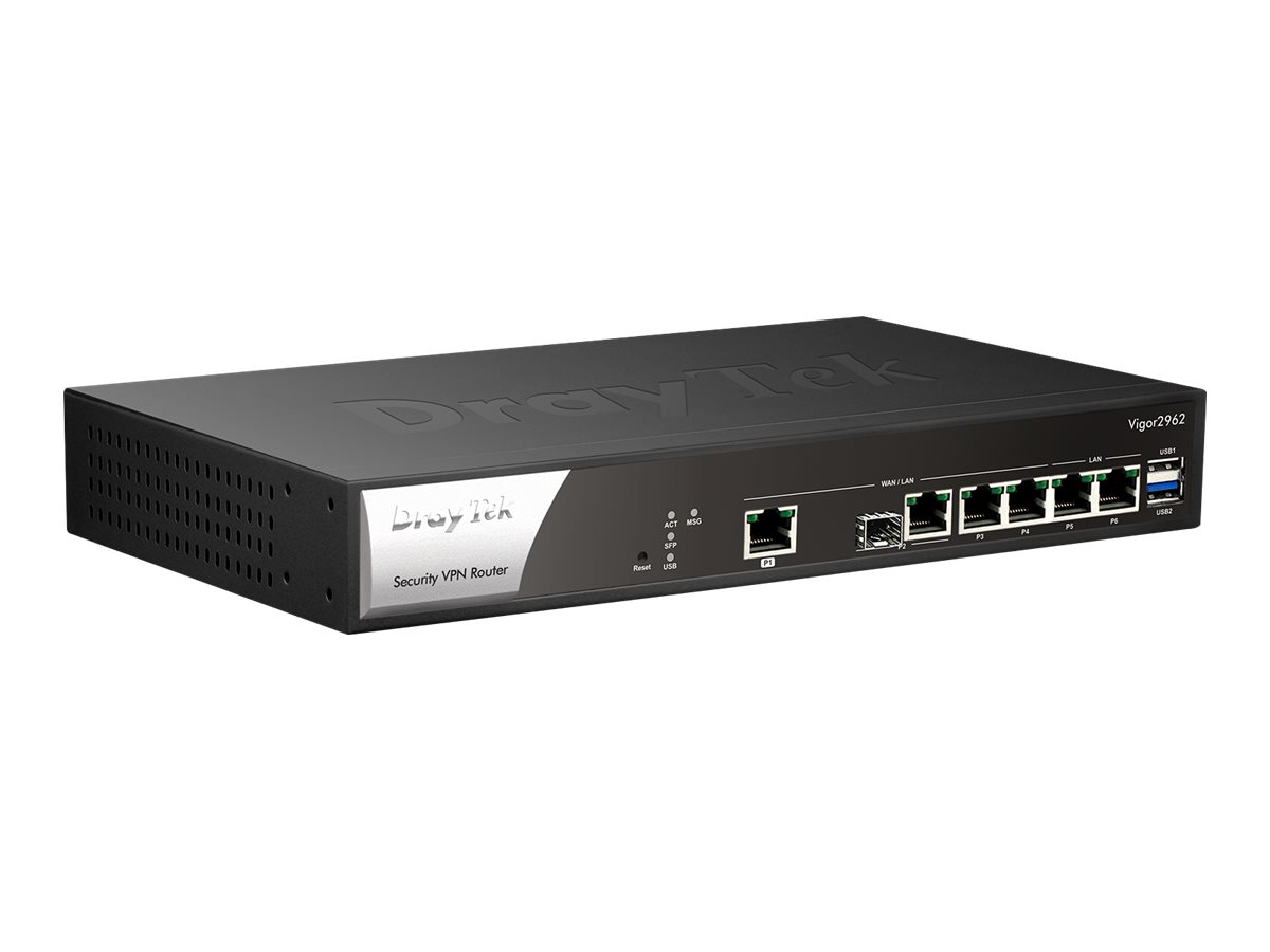Draytek Vigor 2962 Router 4-port switch Kabling