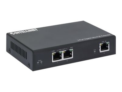 Intellinet 2-Port Ultra Extender, Adds up to 100 m (328 ft.) to Range, Power Budget 60 W, Two PSE Ports 30 W Output Each, IEEE 802.3bt/at/af Compliant, Metal Housing Netværk/strømforlænger