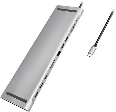 LogiLink UA0373 Laptop docking station Compatible with Universal USB-C® powered, Built-in card reader