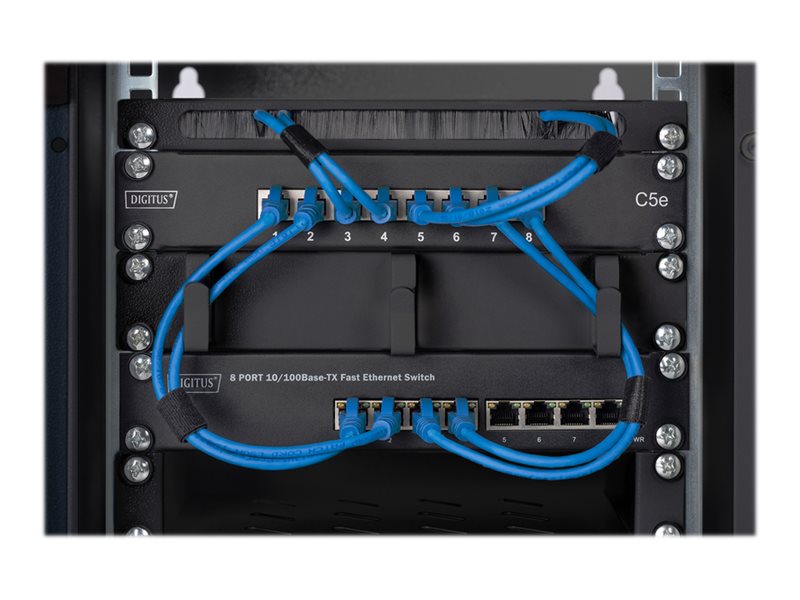 Digitus DN-10-TRAY-1-B Rackhylde Sort Grå