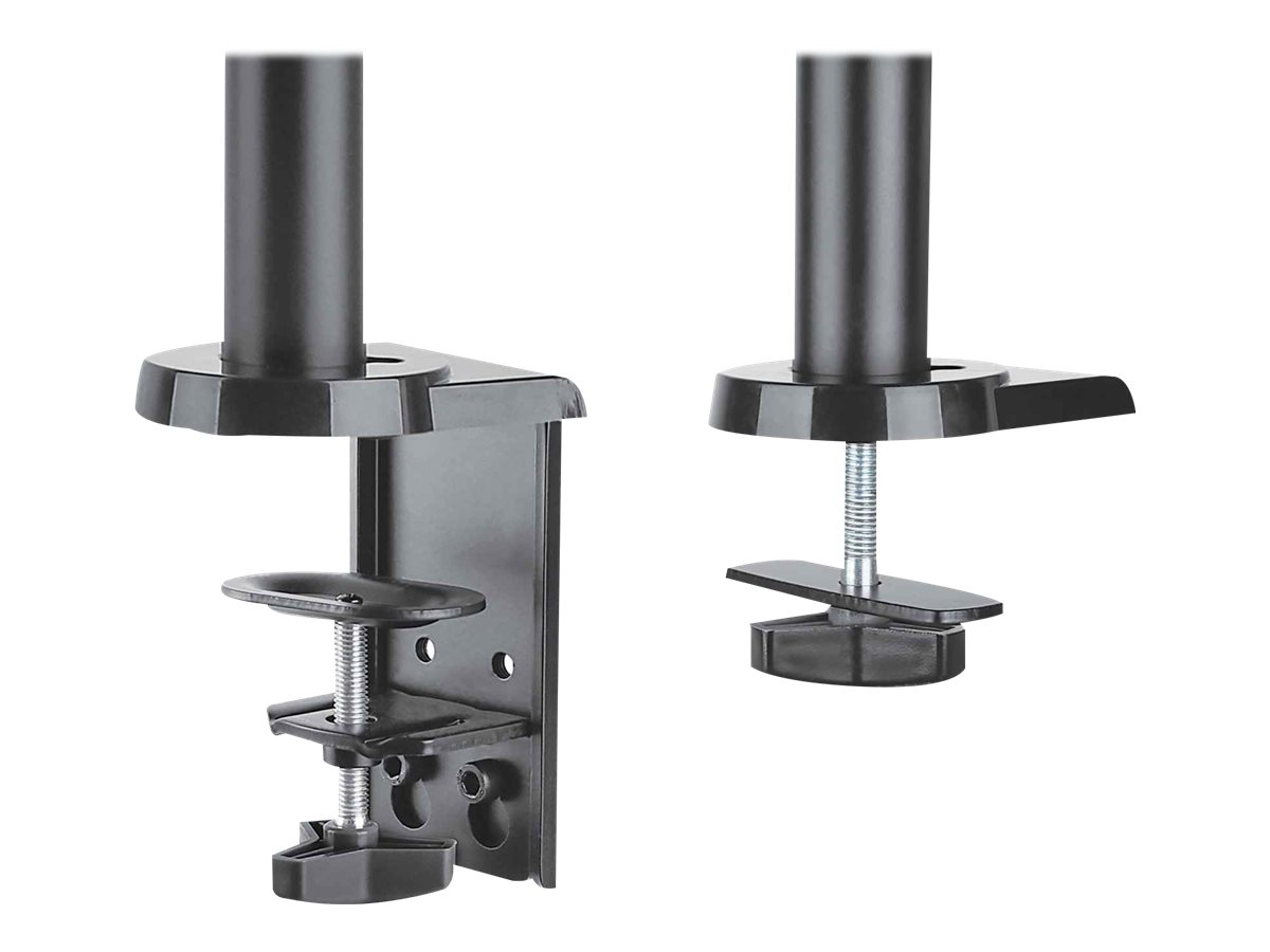 Manhattan TV & Monitor Mount, Desk, Full Motion (Gas Spring), 2 screens, Screen Sizes 10-27, Black, Clamp or Grommet Assembly, Dual Screen, VESA 75x75 to 100x100mm, Max 8kg (each), Lifetime Warranty Monteringssæt 2 LCD displays 17-32
