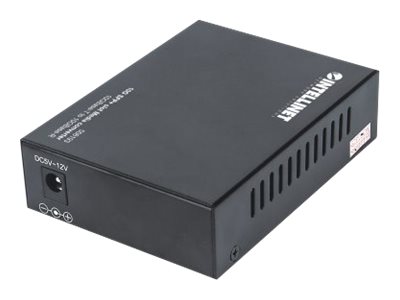 Intellinet 10GBase-T to 10GBase-R Media Converter, 1 x 10 GB SFP Slot, 1 x 10GB RJ45 Port (Euro 2-pin plug) Medieomsætter Gigabit Ethernet 10 Gigabit Ethernet 5 Gigabit Ethernet 2.5 Gigabit Ethernet