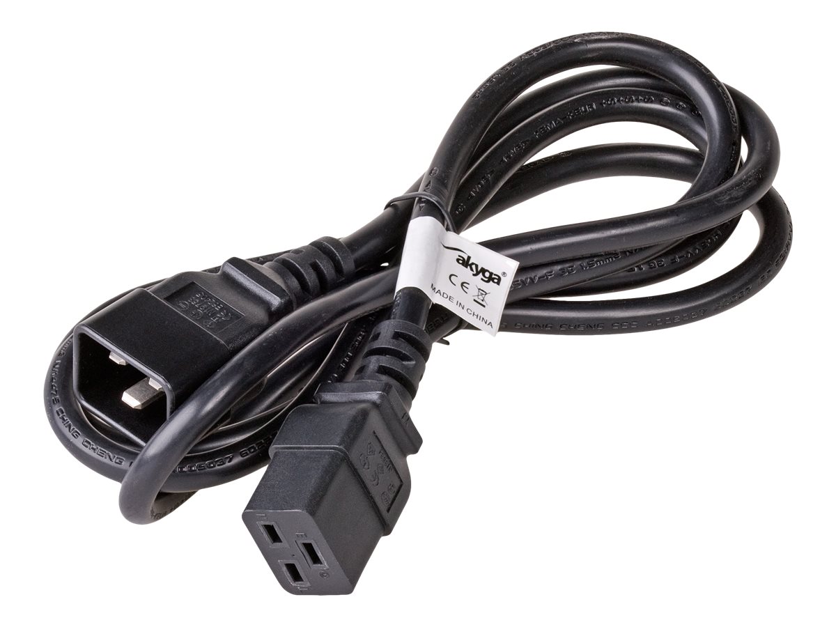 Akyga Strøm IEC 60320 C20 Strøm IEC 60320 C19 Sort 1.8m Strømkabel