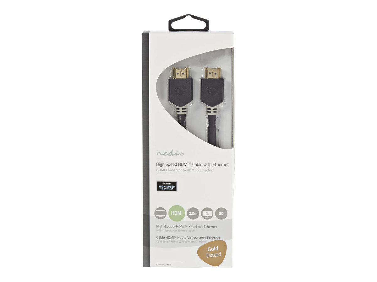 Nedis HDMI han lige -> HDMI han lige 2 m Antracit (sort)
