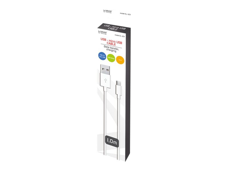 SAVIO CL-123 USB-kabel 1m Hvid