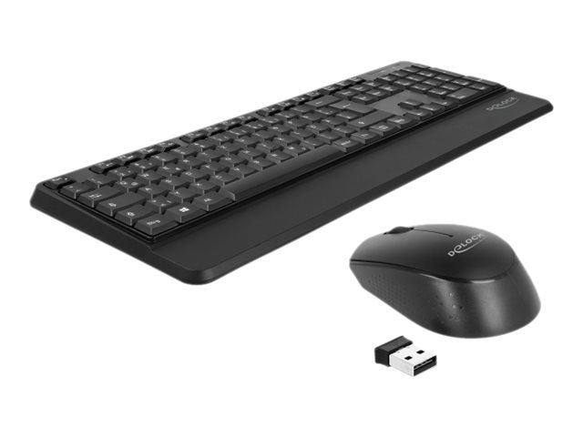 DeLOCK Sæt med mus og tastatur Trådløs Tysk