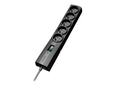 EVER CLASSIC Strømstødsbeskytter 5-stik 10A Sort 5m
