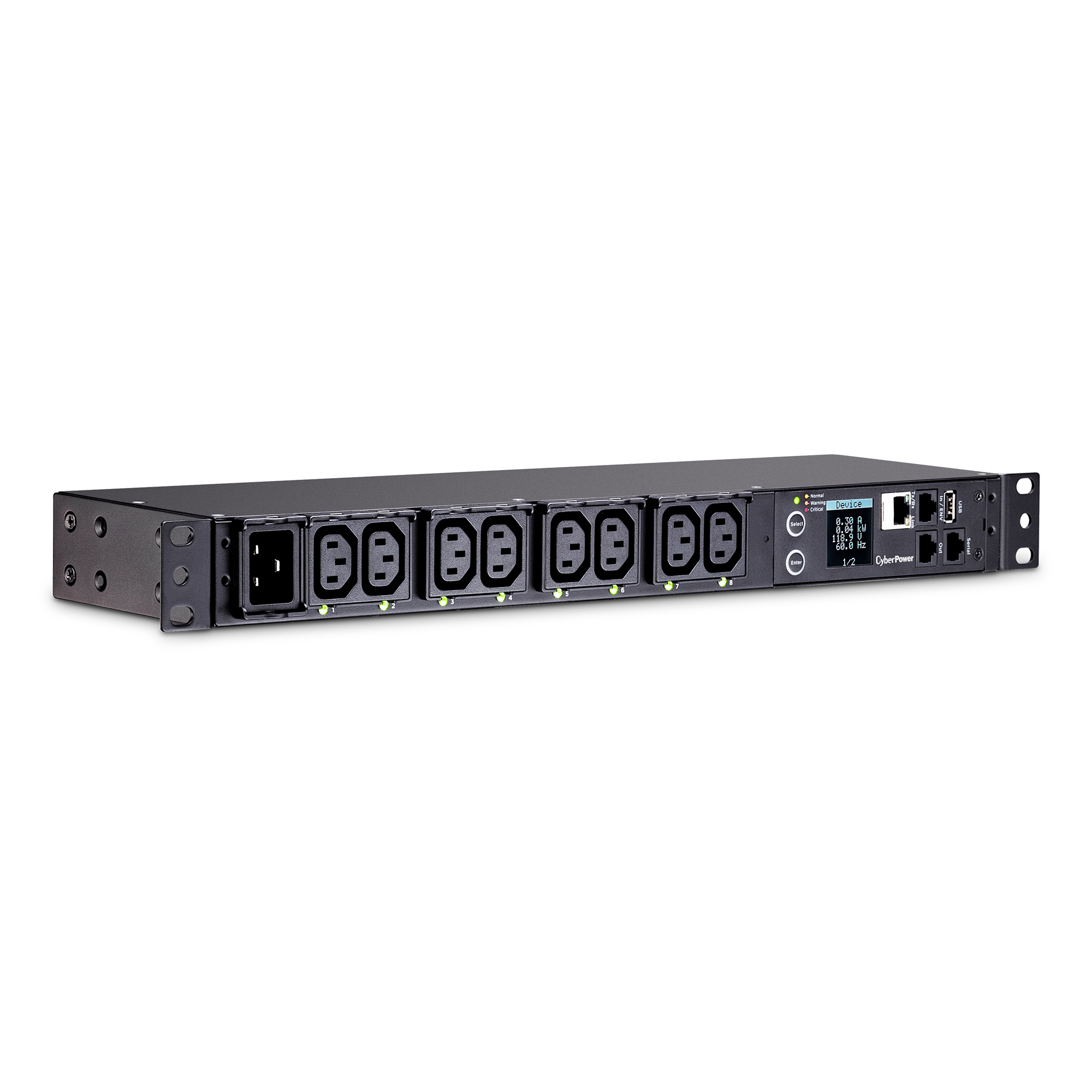 CyberPower Switched Metered-by-Outlet PDU81005 Strømfordelingsenhed 8-stik 20A Sort 3.05m