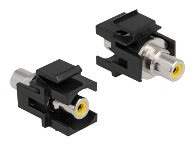 Delock Keystone Module RCA female > RCA female Sort Sølv Gul