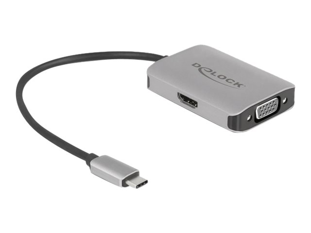 DeLOCK Videointerfaceomformer HDMI / VGA / USB 20cm Sort Sølv