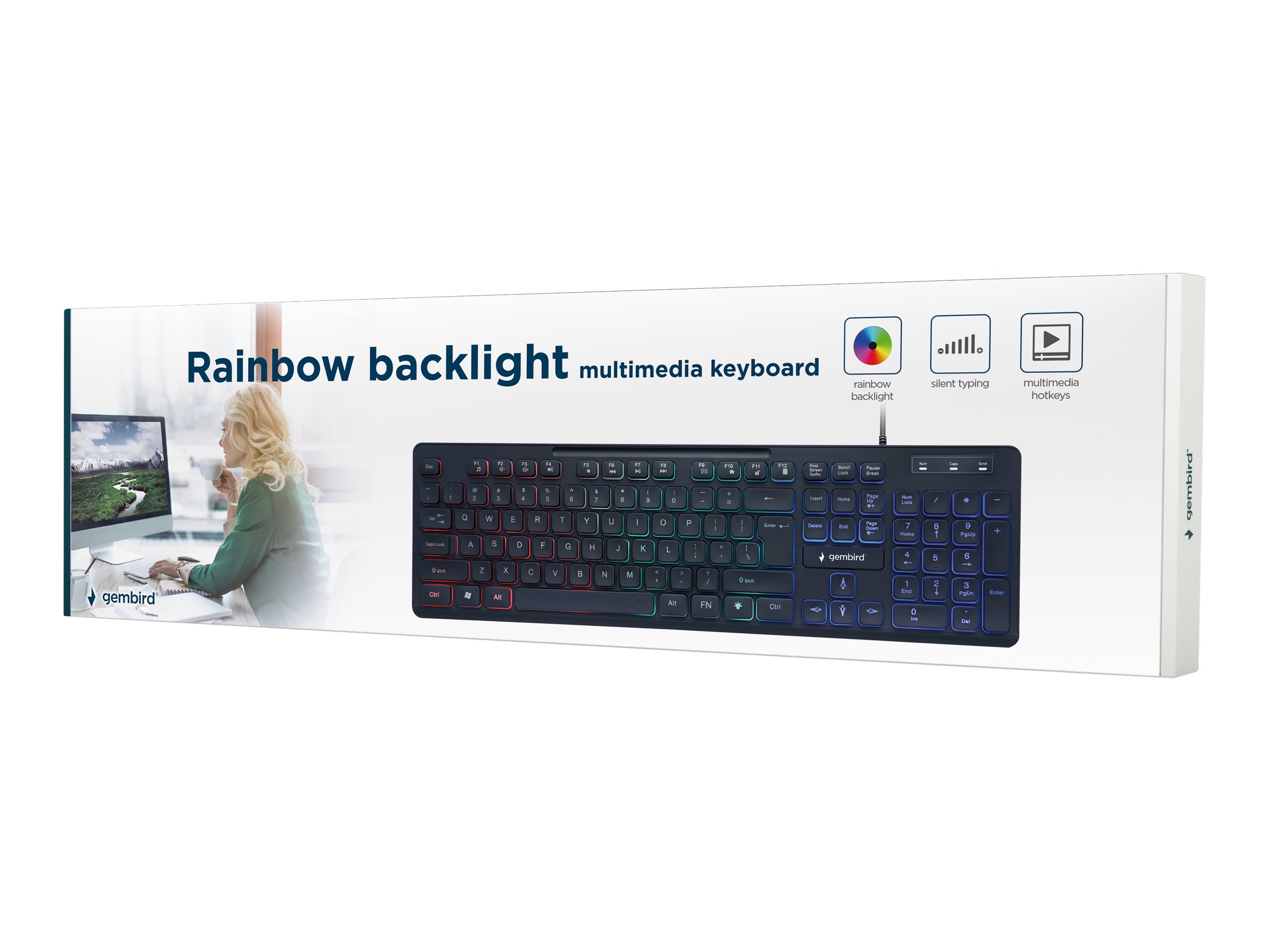 Gembird KB-UML-02 Tastatur Regnbue Kablet USA