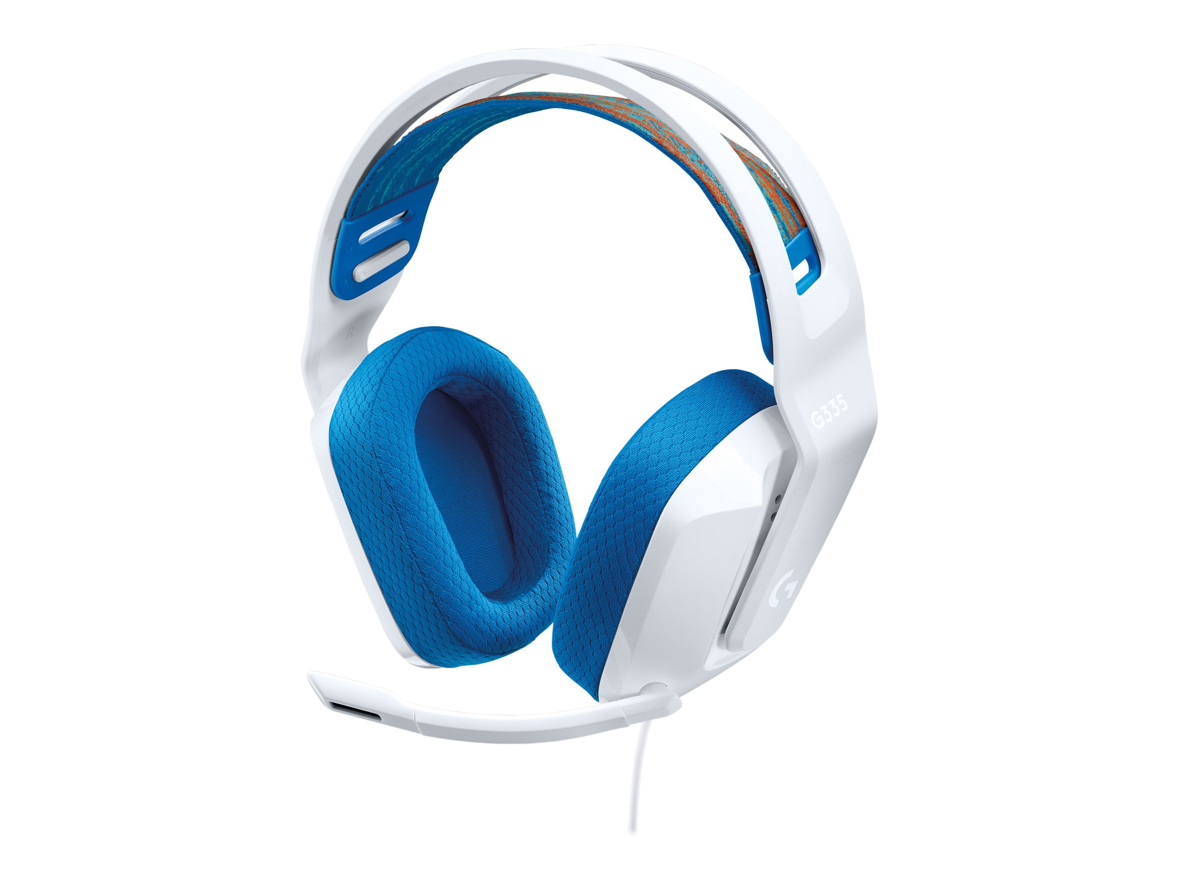 Logitech G G335 Wired Gaming Headset Kablet Høretelefoner Blå Hvid