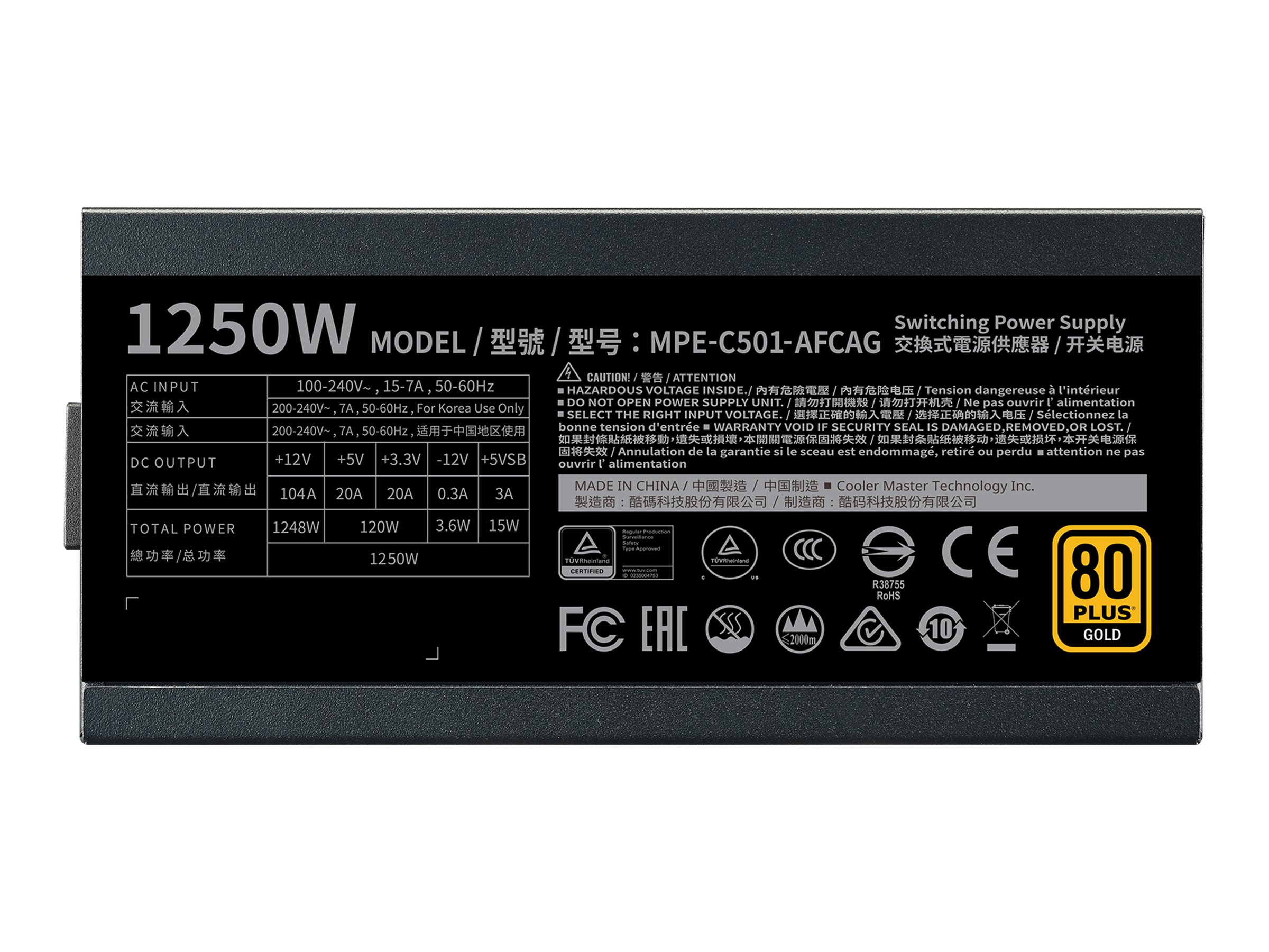 Cooler Master MWE Gold V2 MPE-C501-AFCAG 1250Watt 80 PLUS Gold