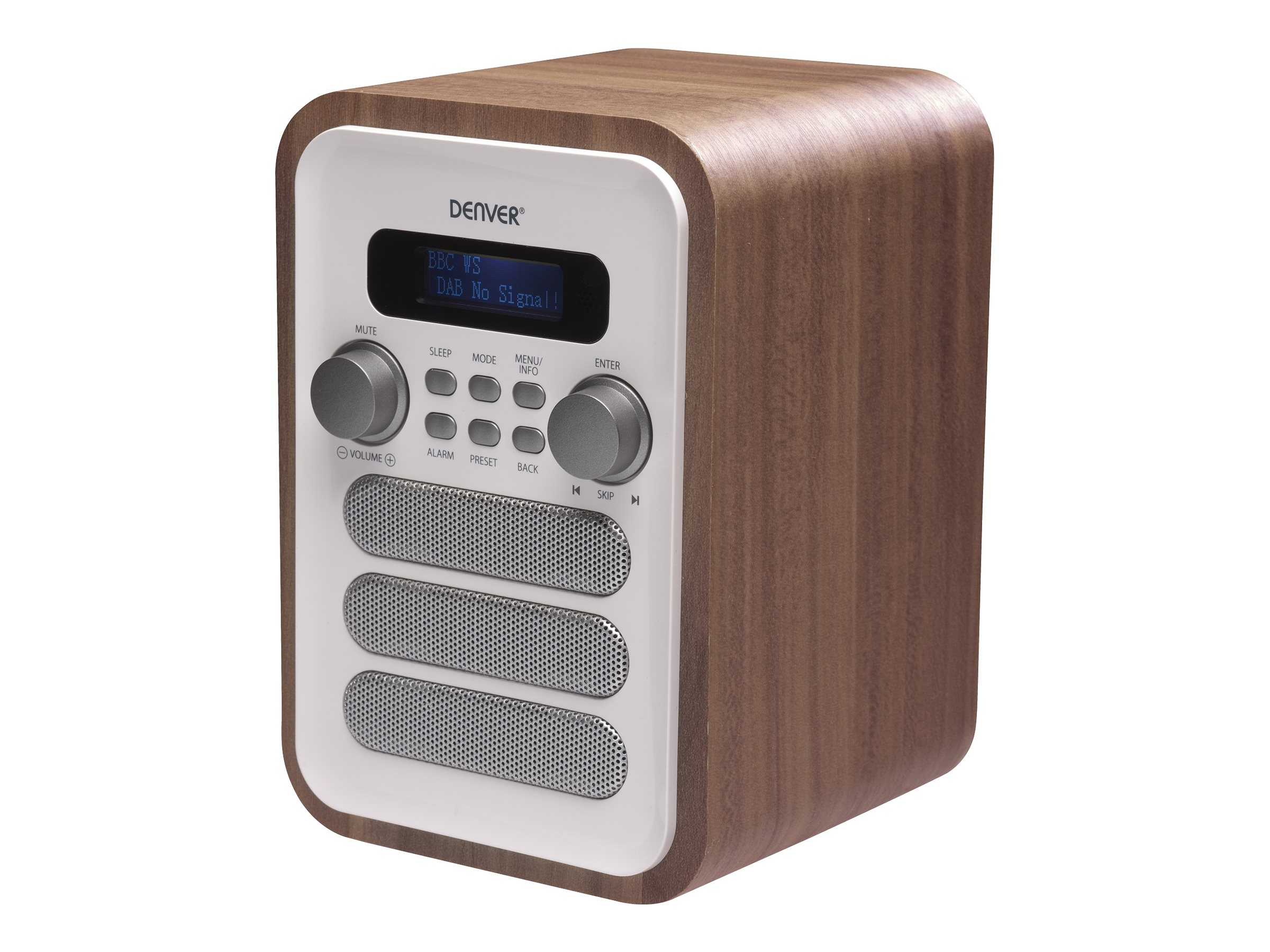 DENVER DAB-48 DAB bærbar radio Brun Hvid