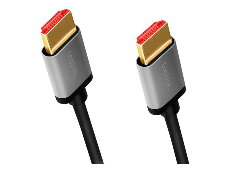LogiLink HDMI-kabel med Ethernet 2m Sort Grå