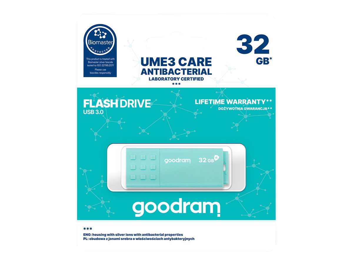 GOODRAM UME3 CARE 32GB USB 3.0 USB stick Blå