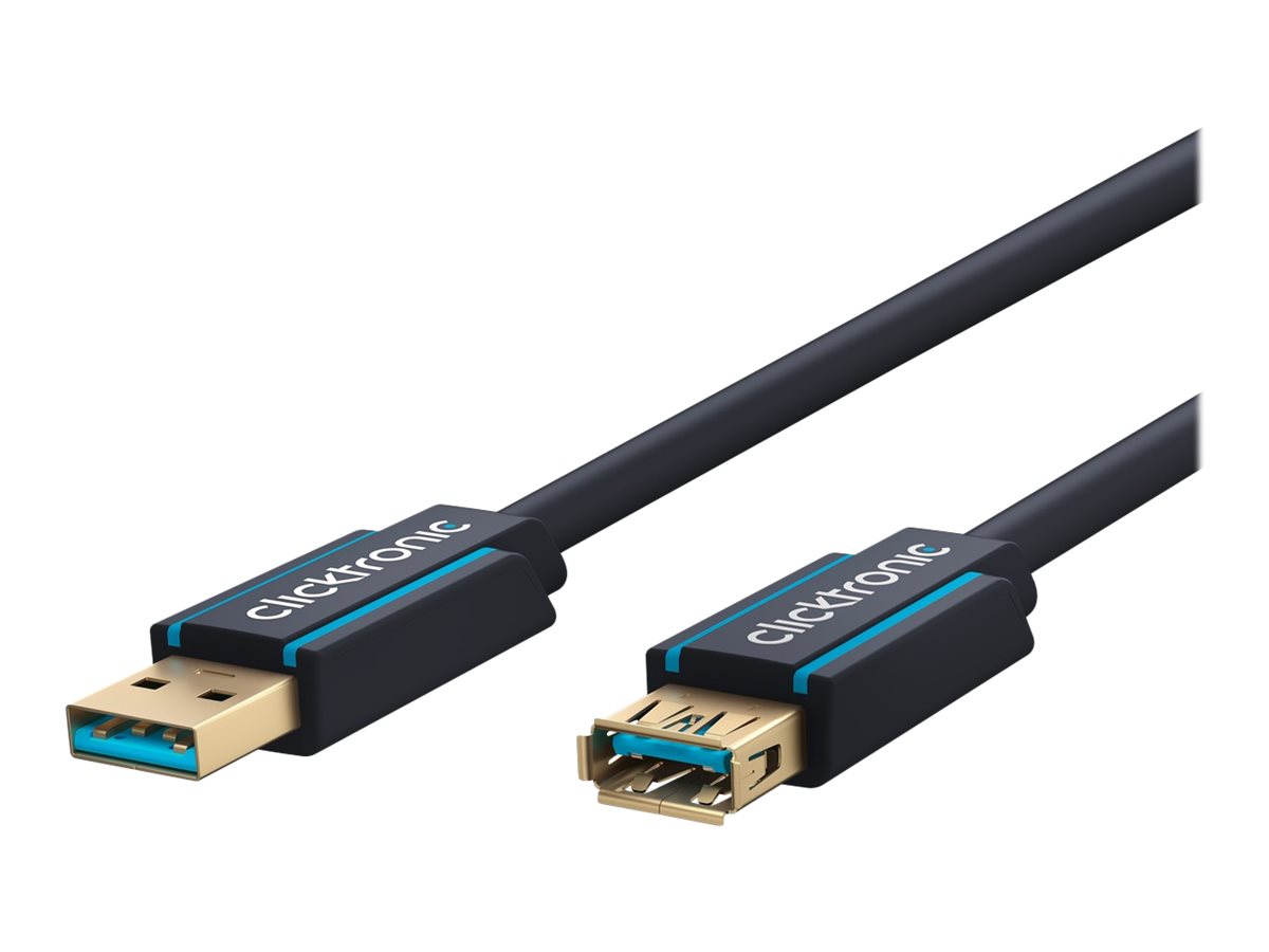 ClickTronic USB forlængerkabel 1.8m Blå