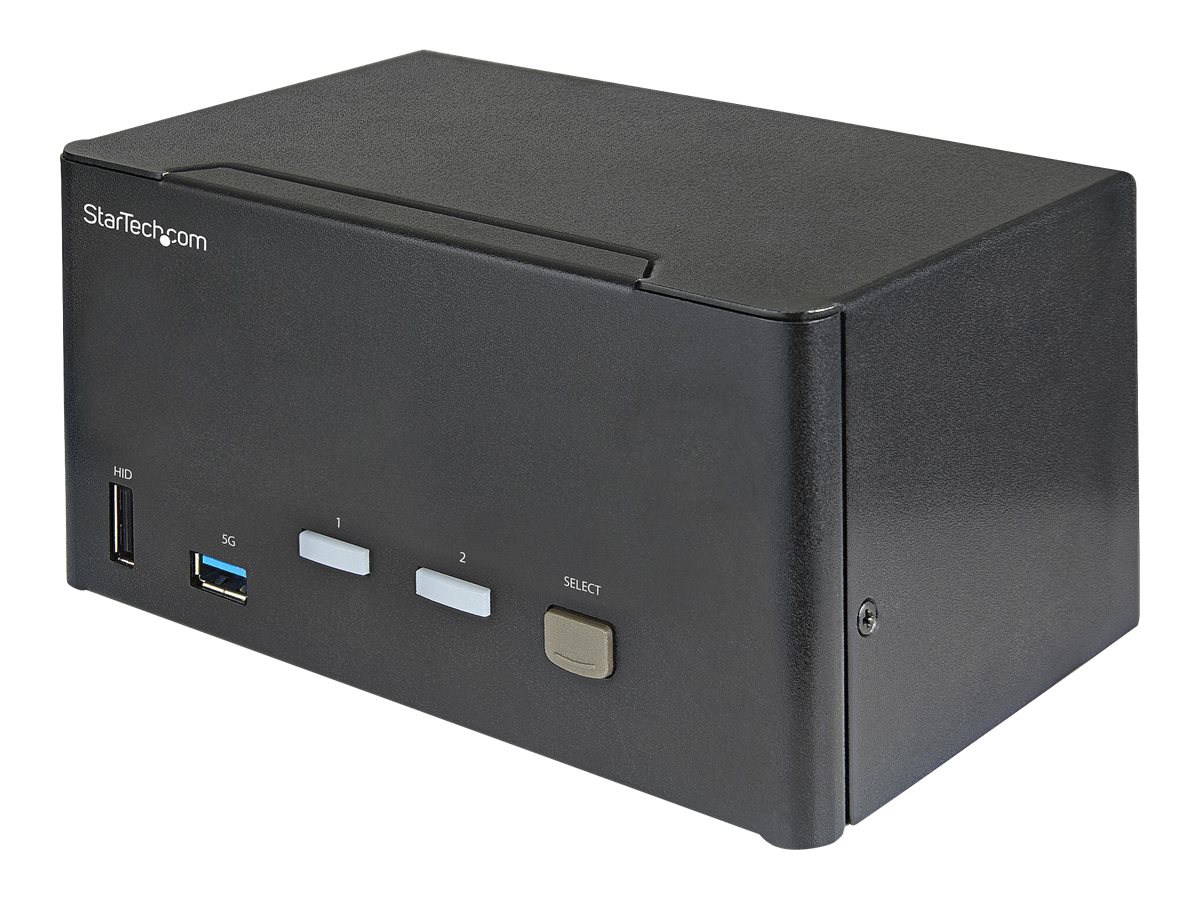 StarTech.com 2 Port Triple Monitor DisplayPort KVM , 4K 60Hz UHD HDR, Desktop 4K DP 1.2 KVM 2 Port USB 3.0 Hub (5Gbps) & 4x USB 2.0 HID Ports, Audio, Hotkey ing, TAA - /Video/Mouse (SV231TDPU34K) KVM / audio-switch Desktop