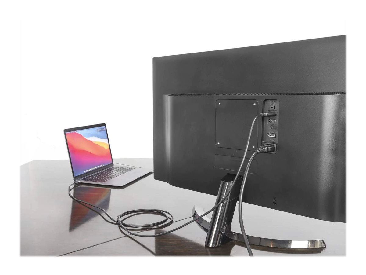 Manhattan USB-C to HDMI Cable, 4K@60Hz, 1m, Black, Male to Male, Three Year Warranty, Polybag Videoadapterkabel 1m Sort