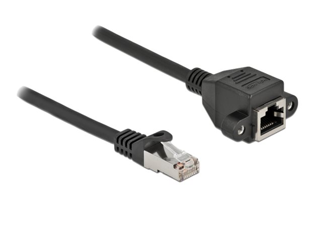 DeLOCK CAT 6a S/FTP 50cm Forlængerkabel til netværk Sort