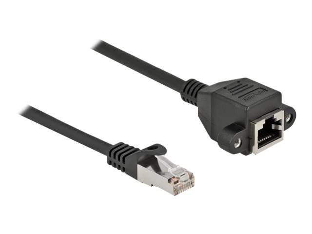 DeLOCK CAT 6a S/FTP 1m Forlængerkabel til netværk Sort