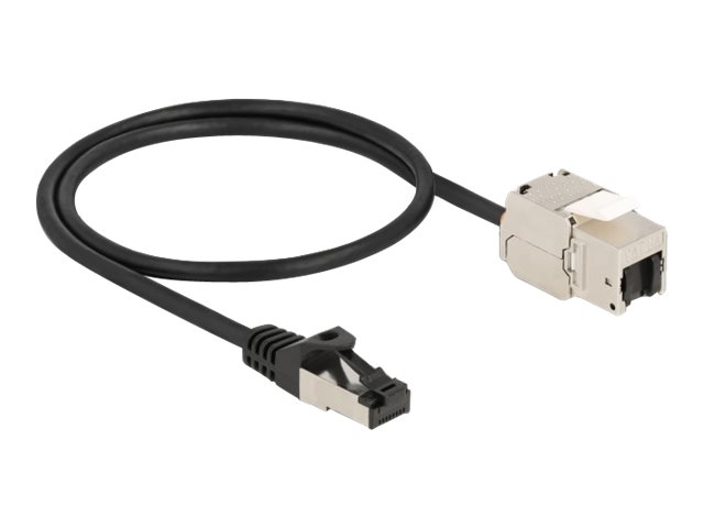 DeLOCK CAT 6a S/FTP 50cm Forlængerkabel til netværk Sort