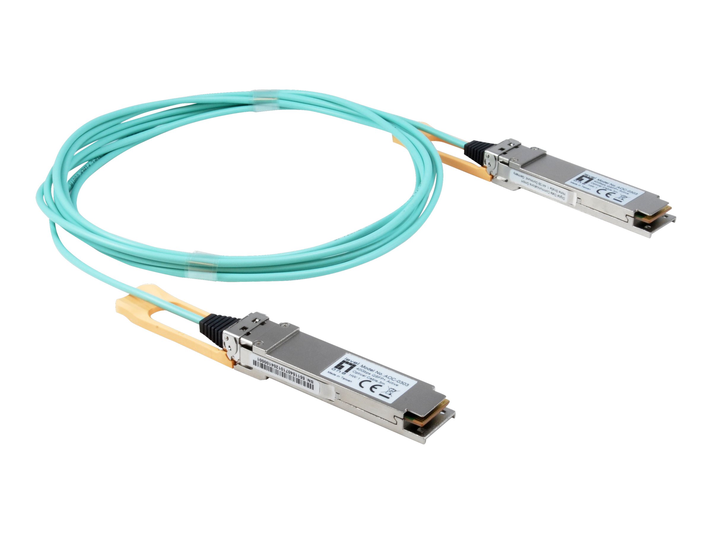 LevelOne 100GBase-AOC direkte påsætningskabel Fiberoptik IEEE 802.3bm 3m