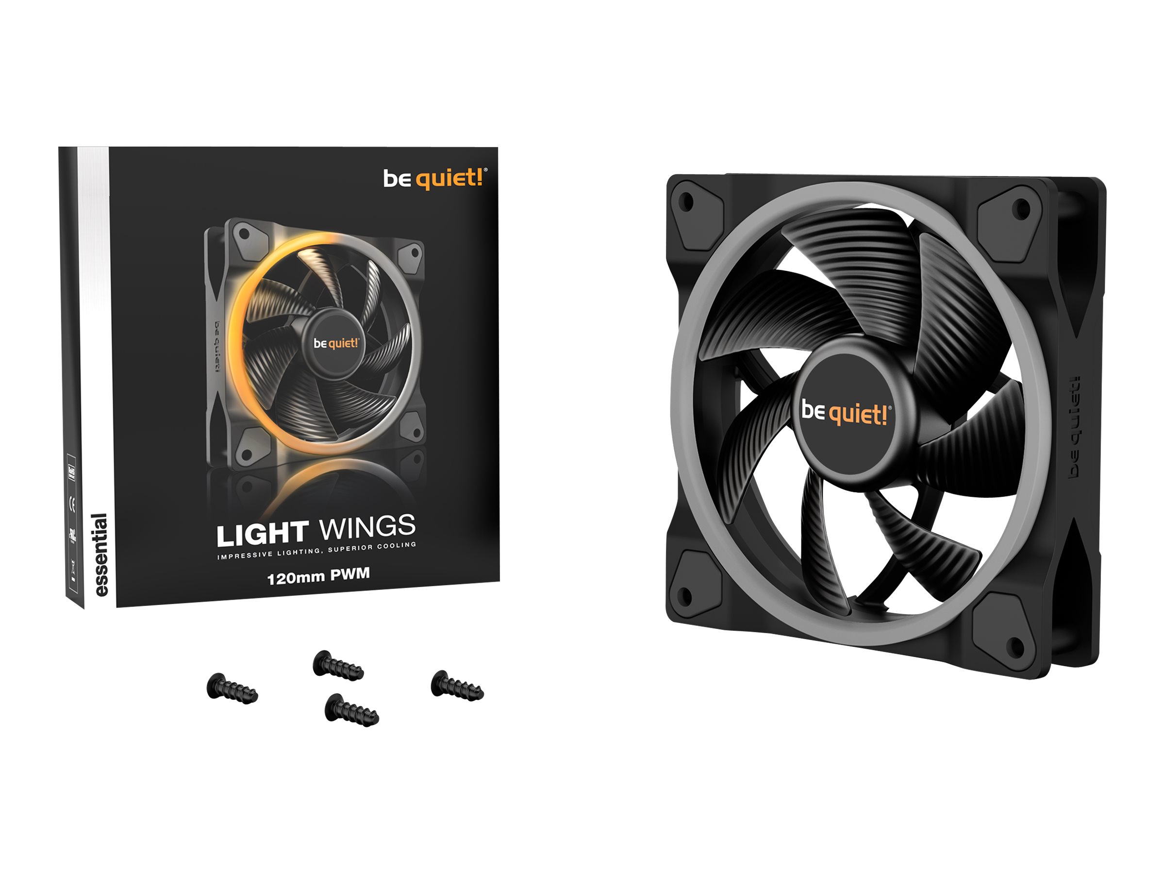be quiet! Light Wings Fan 1-pack Sort 120 mm